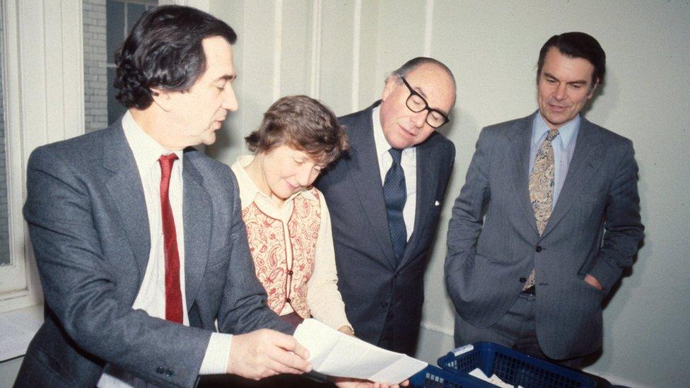 "The gang of four" - Bill Rodgers, Shirley Williams, Roy Jenkins, David Owen (l-r)