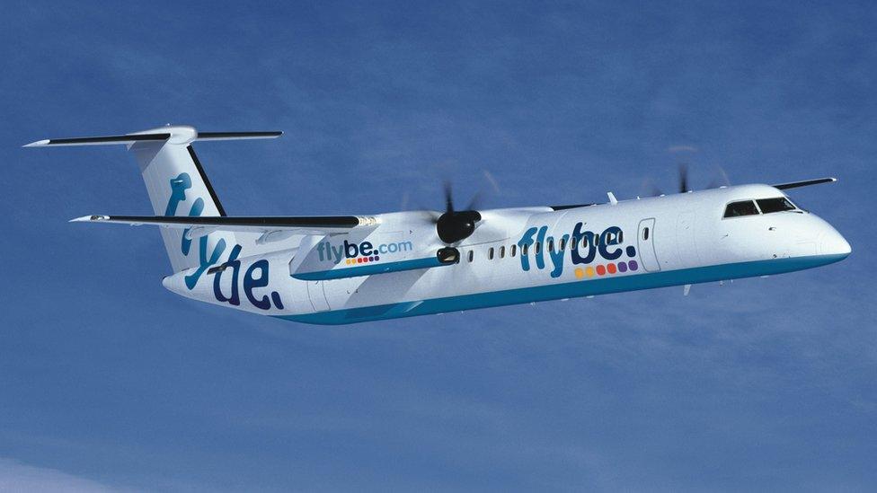 A Flybe plane seen mid-flight