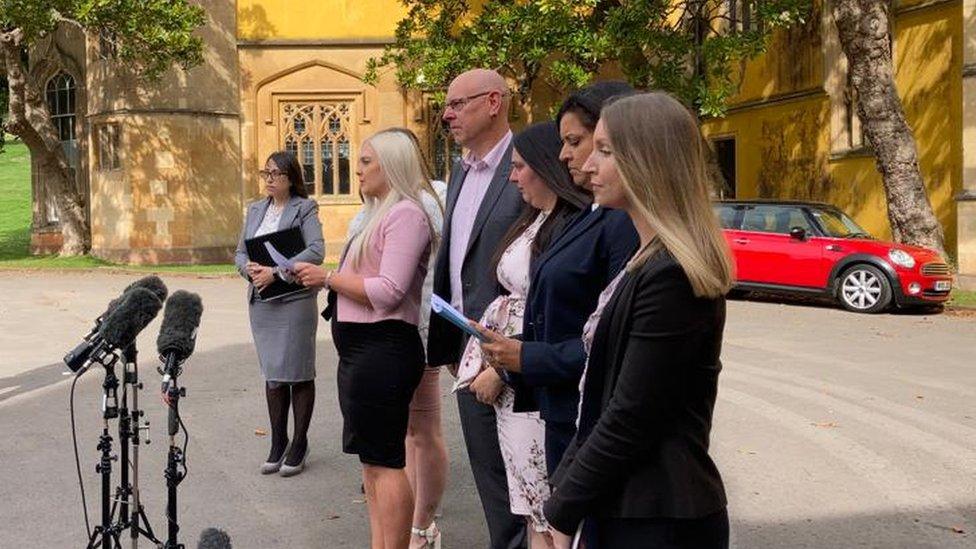 Family of Celia Marsh outside Ashton Court in Bristol