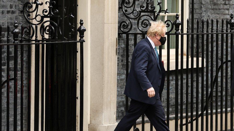 Boris Johnson leaving Downing Street