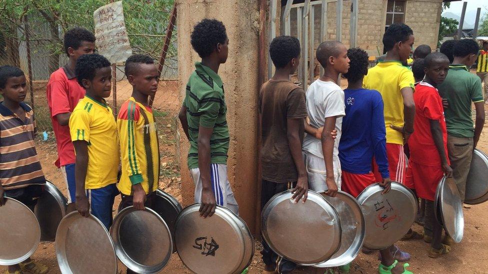 Eritrean children at an Ethiopian refugee camp