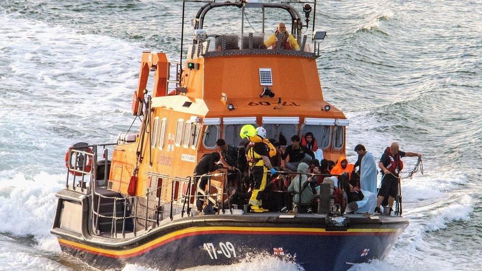 Migrants rescued by the RNLI