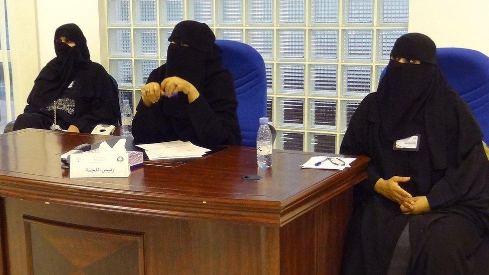 Saudi election officials in Riyadh