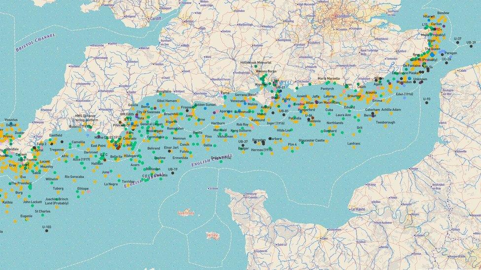 The Forgotten Wrecks map