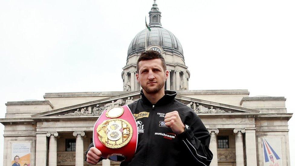 Carl Froch in Nottingham's Market Square