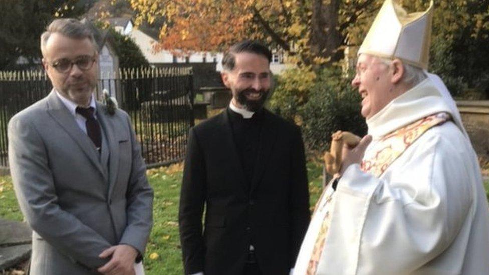 Father Lee Taylor, Fabiano Da Silva Duarte and Right Rev Gregory Cameron