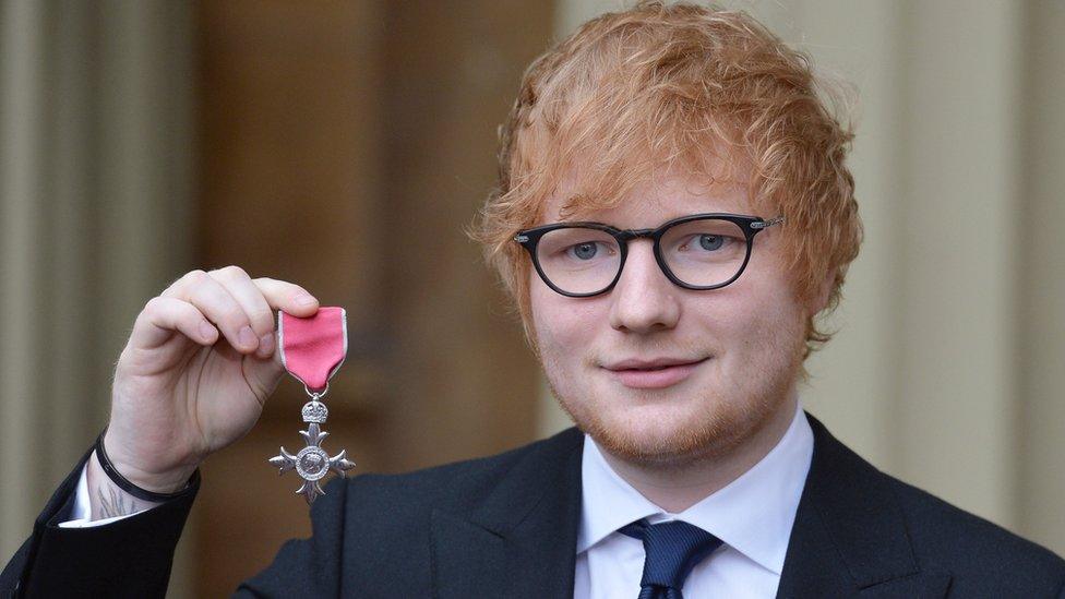 ed sheeran with mbe