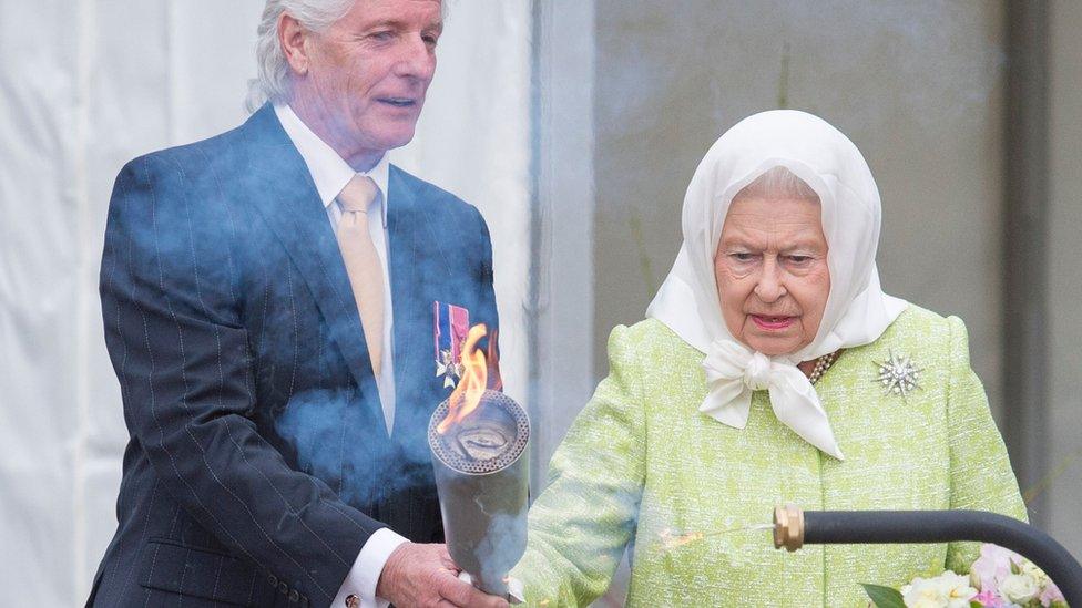 In Windsor, the Queen lit the first of more than 900 beacons lighting up across the UK and abroad.