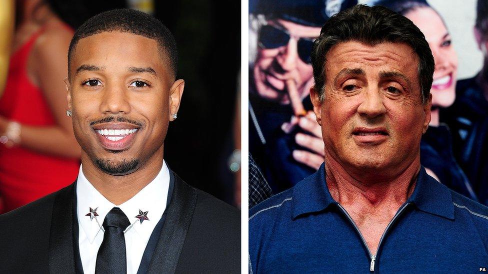 Michael B Jordan and Sylvester Stallone