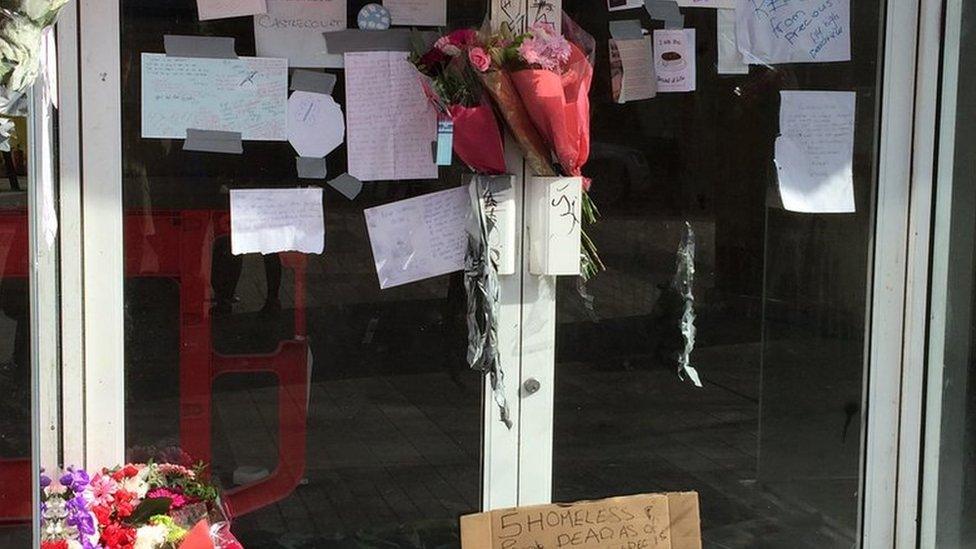 Tributes have been left to the woman in Belfast city centre