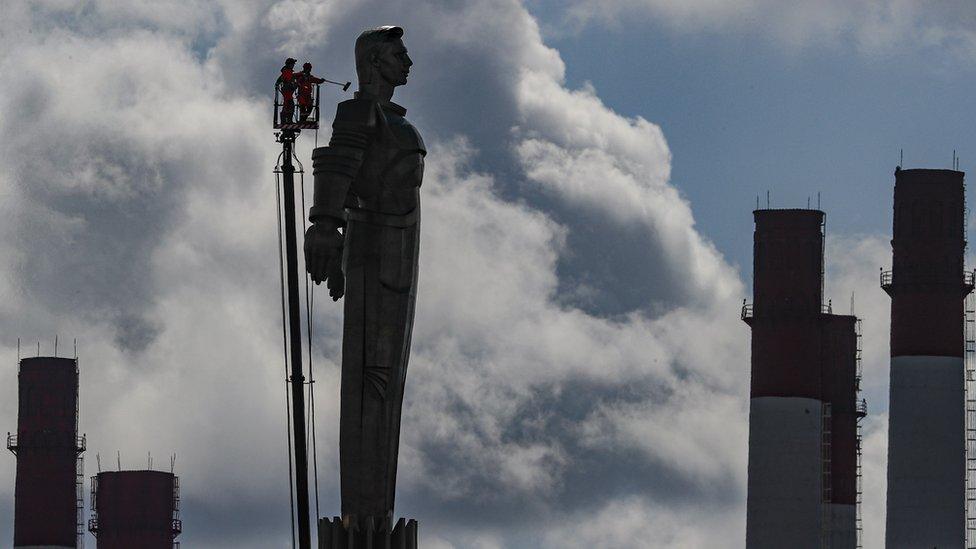 Statue of Gagarin which is 138 foot tall.