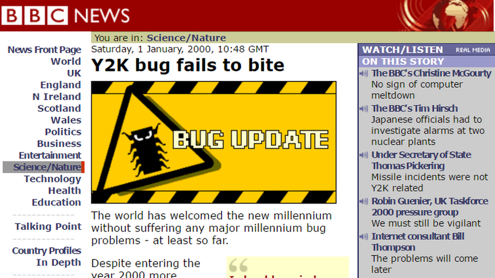 BBC report of millennium bug