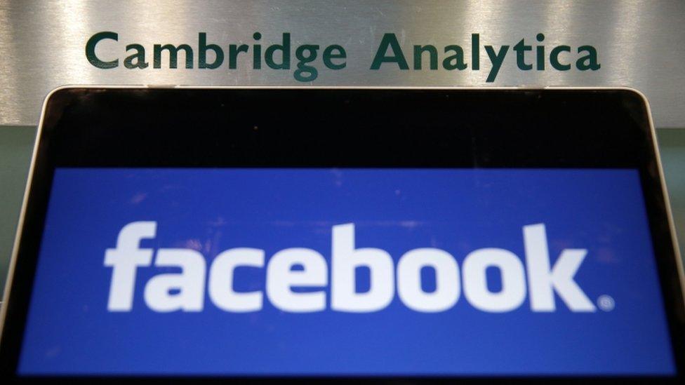 Facebook and Cambridge Analytica logos