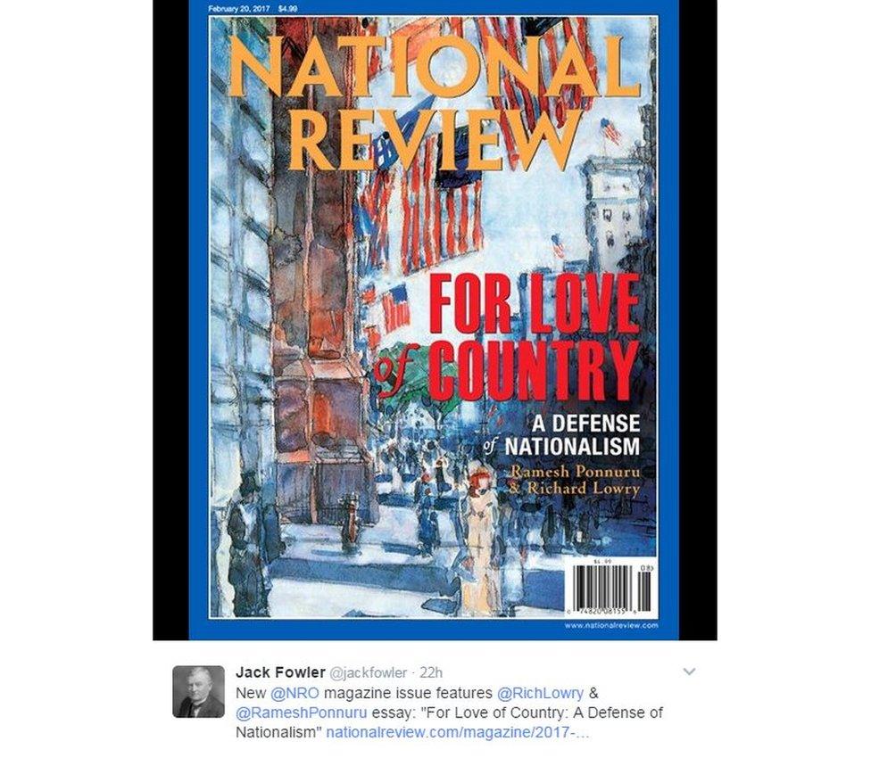 National Review cover story: "For love of country: A defence of nationalism"