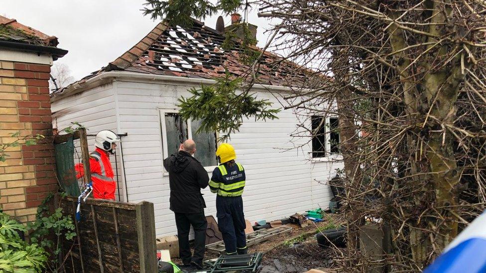 Fire investigators at scene of bungalow blaze in March