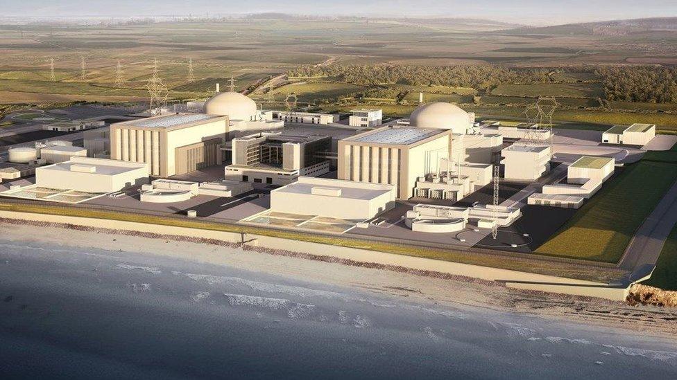 A computer generated image of the planned nuclear power plant at Hinkley Point