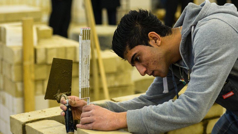 bricklayer at work