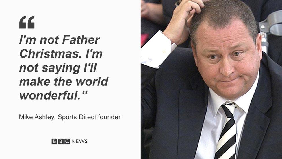 Mike Ashley quote: "I'm not Father Christmas , I'm not saying I'll make the world wonderful."