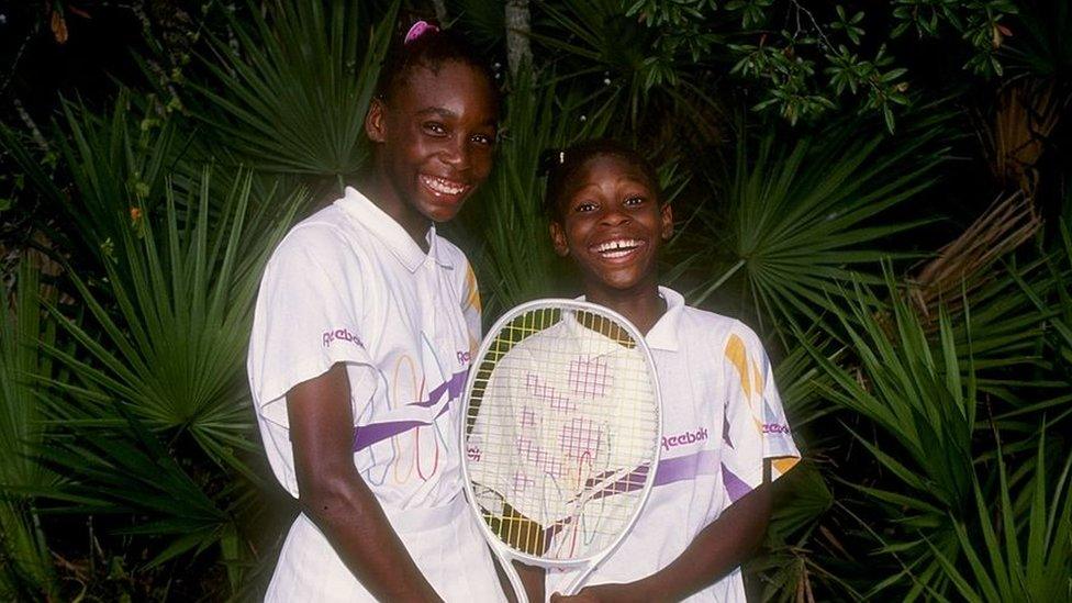 Venus and Serena Williams, pictured in 1992