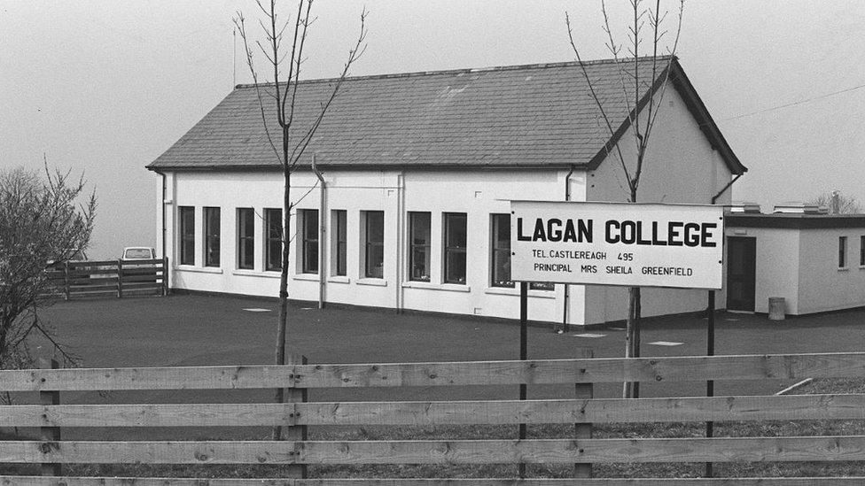 A view of Lagan College on 6 April 1982