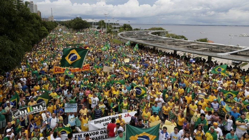 Anti-government protests in Manaus, Brazil, 13 March