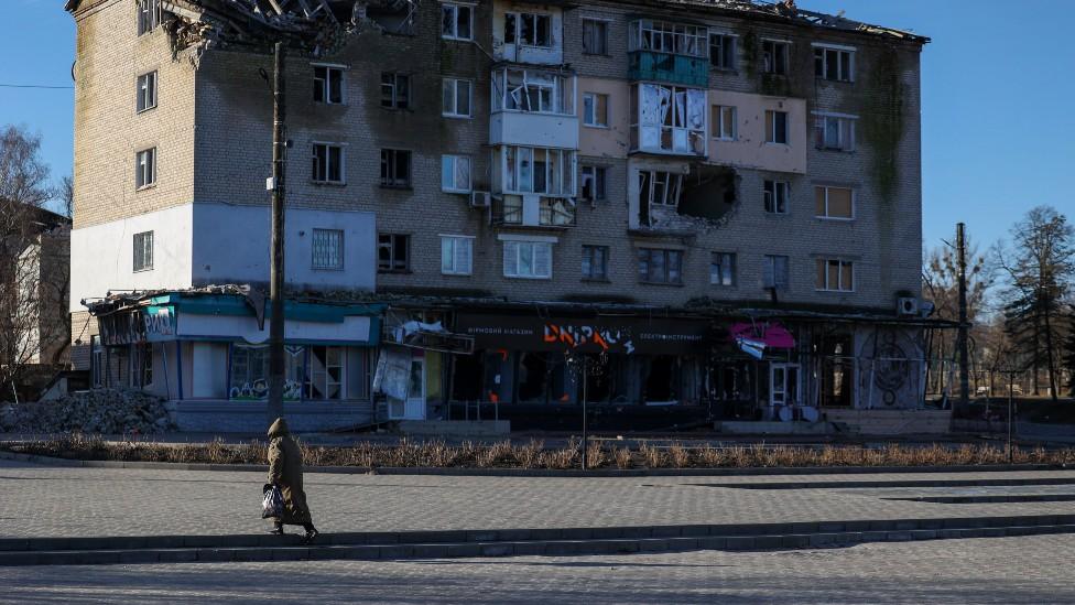 Buildings damaged in Ukraine