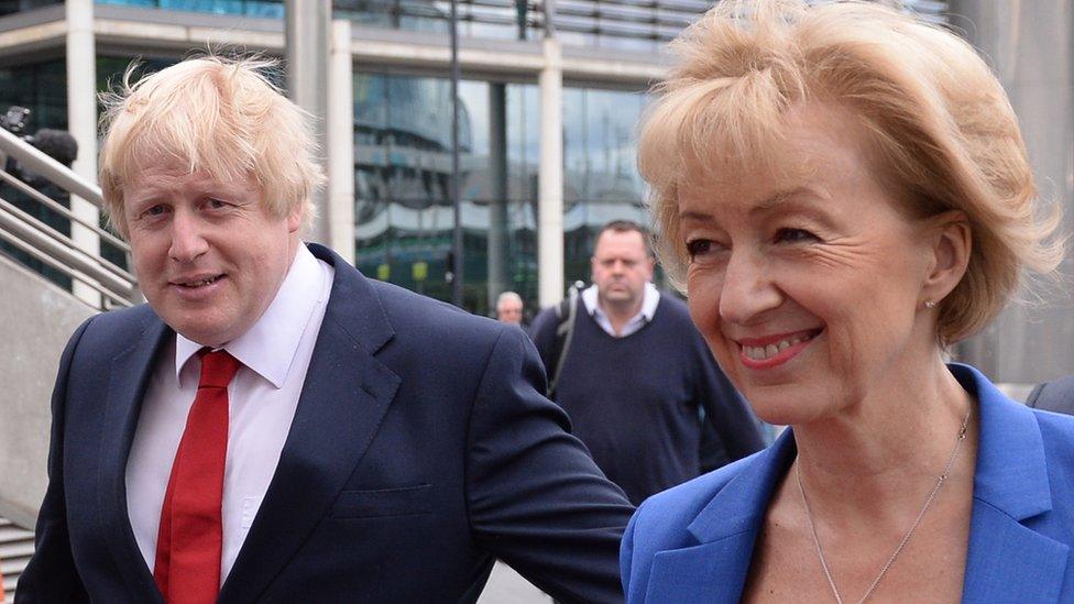 Boris Johnson and Andrea Leadsom