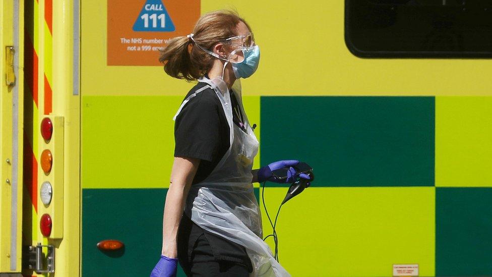 Health worker wearing face mask