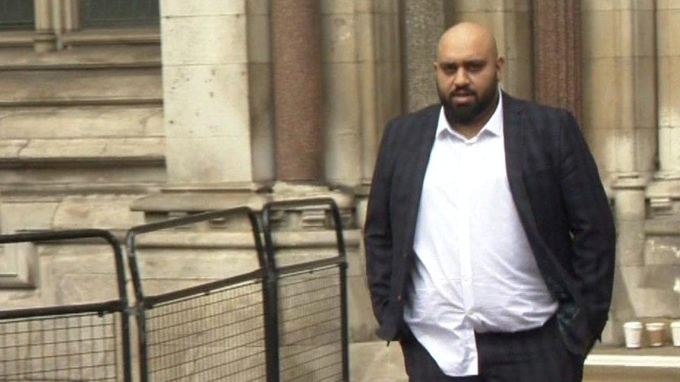 Atwal leaving the Royal Courts of Justice on Friday