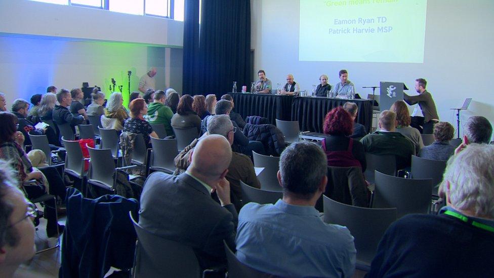 People attending the Green Party conference