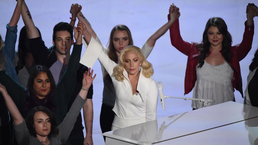 Lady Gaga during her performance