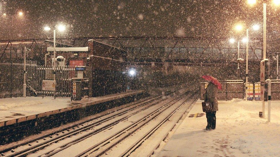 commuter waiting for a train