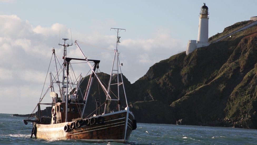 Fishing boat at sea