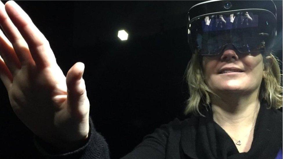 The BBC's Jane Wakefield tries on Meta's new AR headset