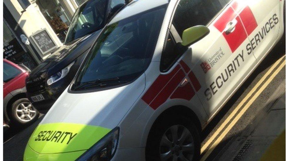 Bristol University security staff car