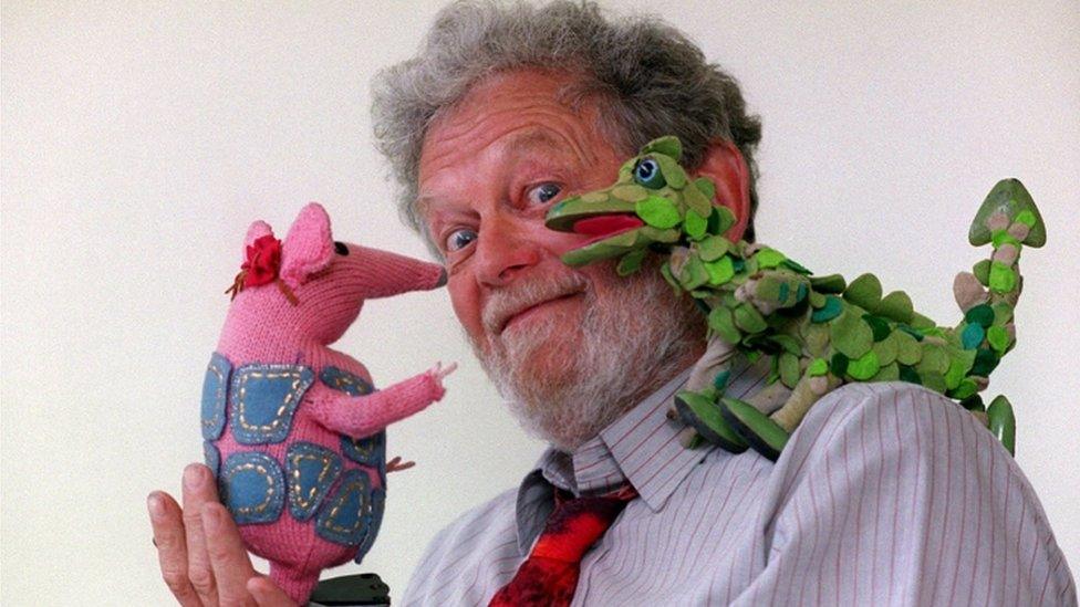 Peter Firmin with some of his creations