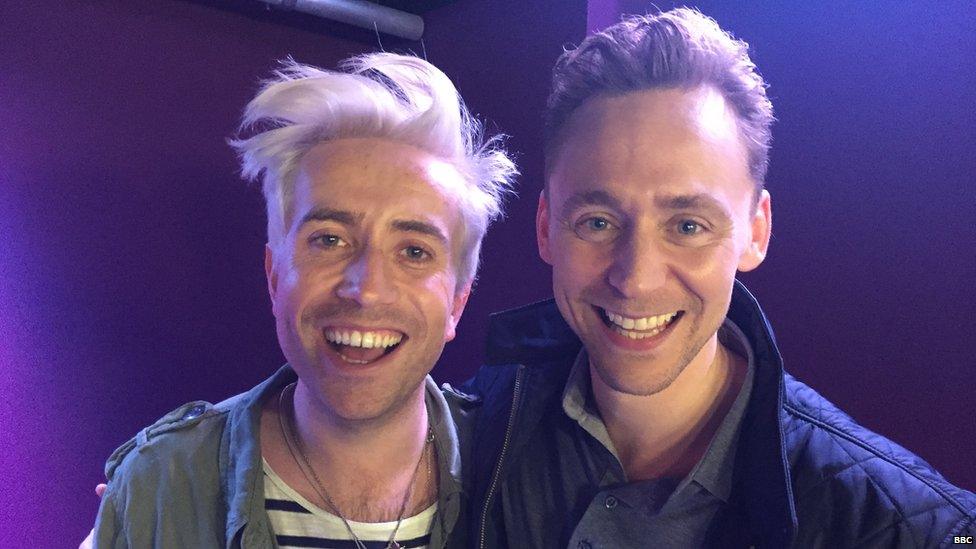 Tom Hiddleston was on Radio 1's Breakfast Show with Grimmy.