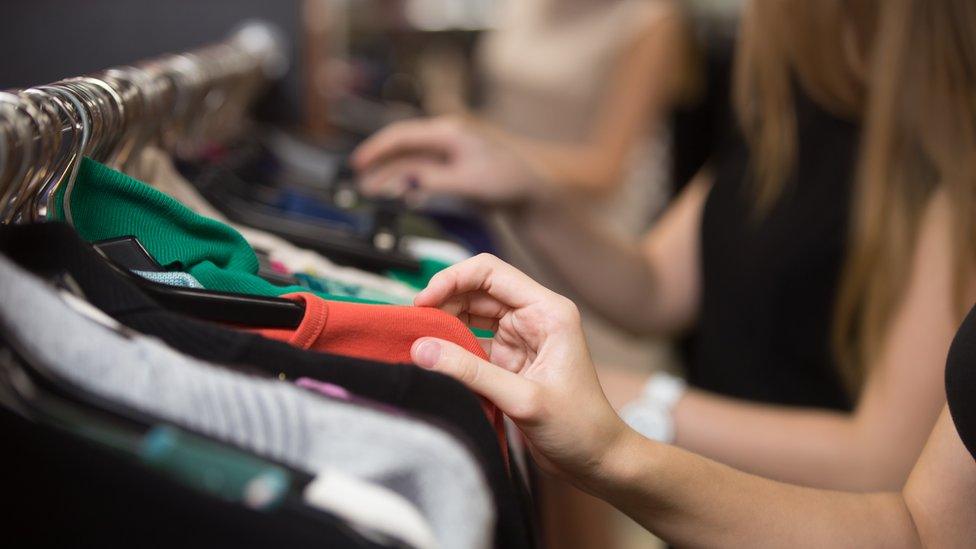 Young women shopping