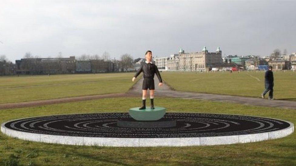 The Subbuteo statue planned but never built in Cambridge