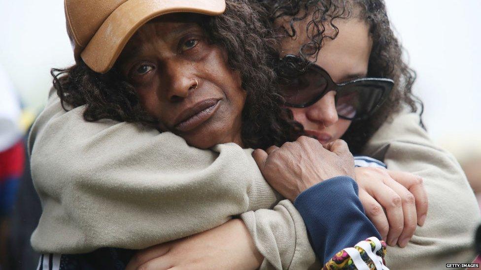 Regis Korchinski-Paquets sister Renee Korchinski-Beals consoles their mother Claudette