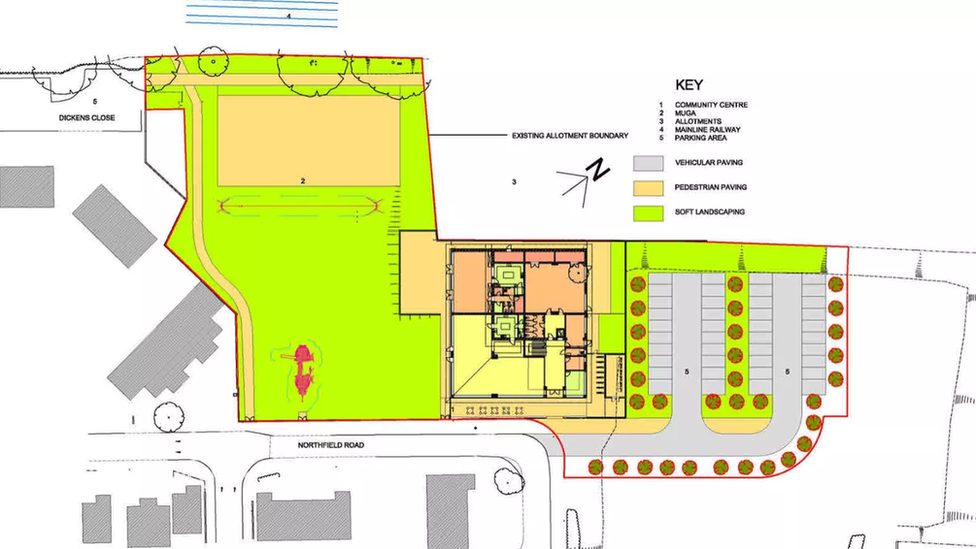 An illustration showing a diagram of the community centre