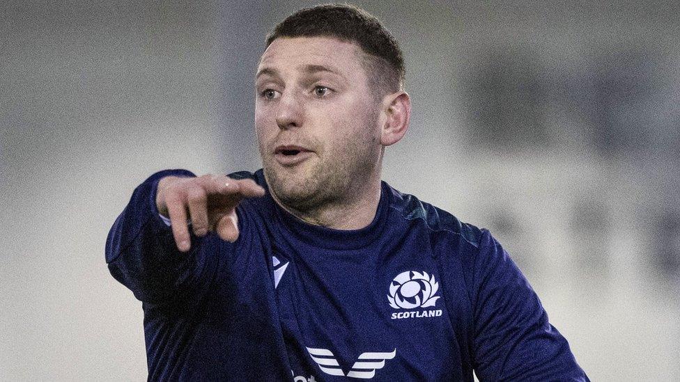 Finn Russell during a Scotland rugby training session at Oriam, on January 23, 2024, in Edinburgh, Scotland