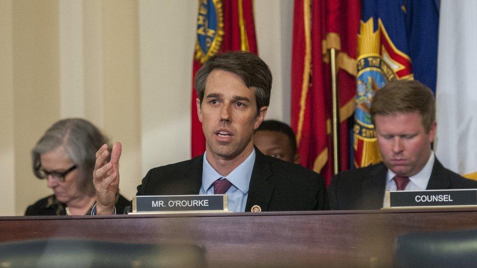 Beto O'Rourke, D-Texas, asks a question of former Army Capt. Debra Gipson during a House Veterans' Affairs Committee, Disability Assistance and Memorial Affairs Subcommittee hearing