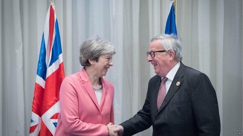 Theresa May and Jean-Claude Juncker