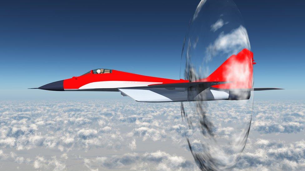 Computer generated picture of a supersonic aircraft