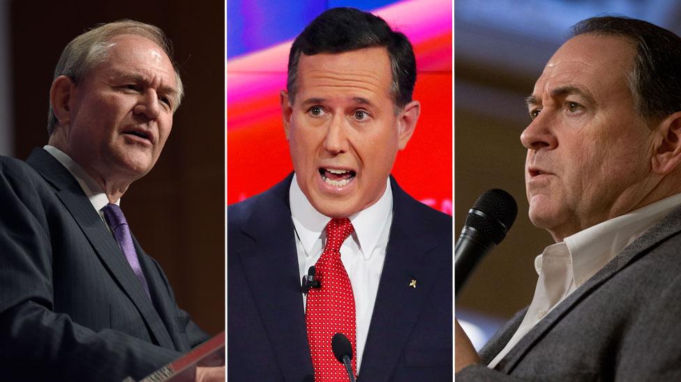 gilmore, Santorum, huckabee