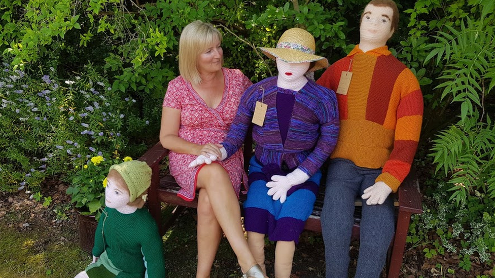 Penny Evans and knitted family