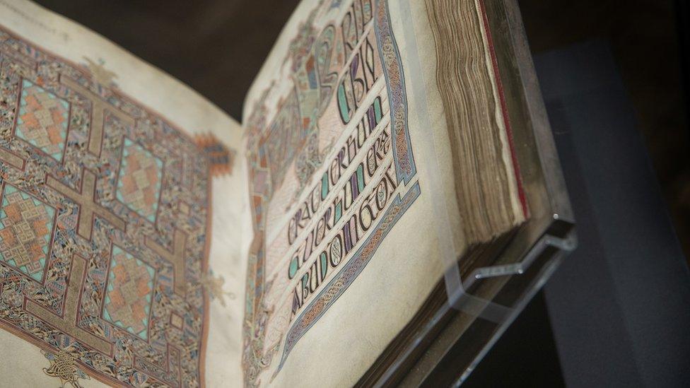 The Lindisfarne Gospels on display at Newcastle's Laing Art Gallery