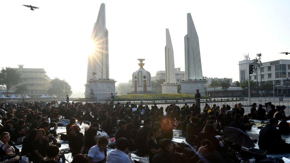 Mourners in Bangkok