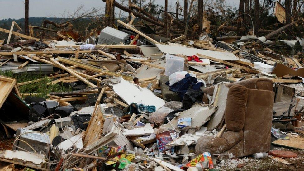 debris of a home